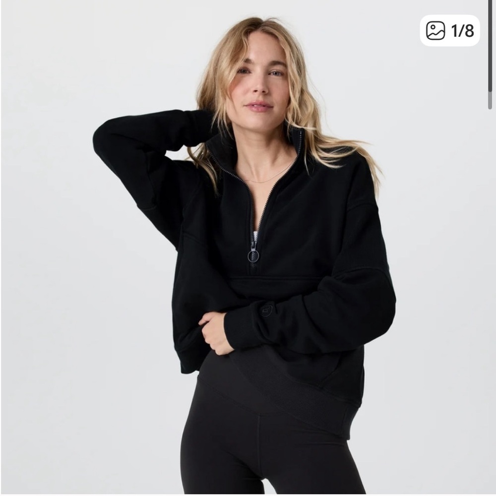 NWT Vuori Sedona Rib Half Zip Black XS